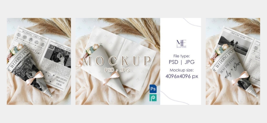 Bouquet Newspaper Mockup