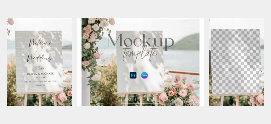 Seaside Wedding-Welcome Sign Mockup