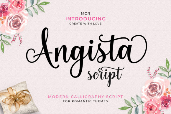 Angista Script Font - calligraphy font for wedding invitations