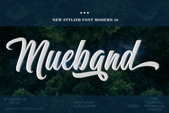 Mueband Font - calligraphy font for wedding invitations