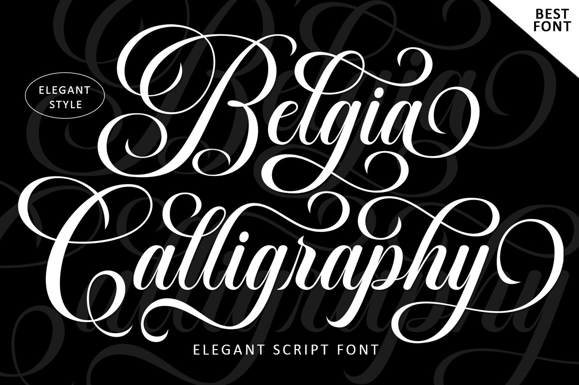 Belgia Calligraphy Font - best script font for Cricut