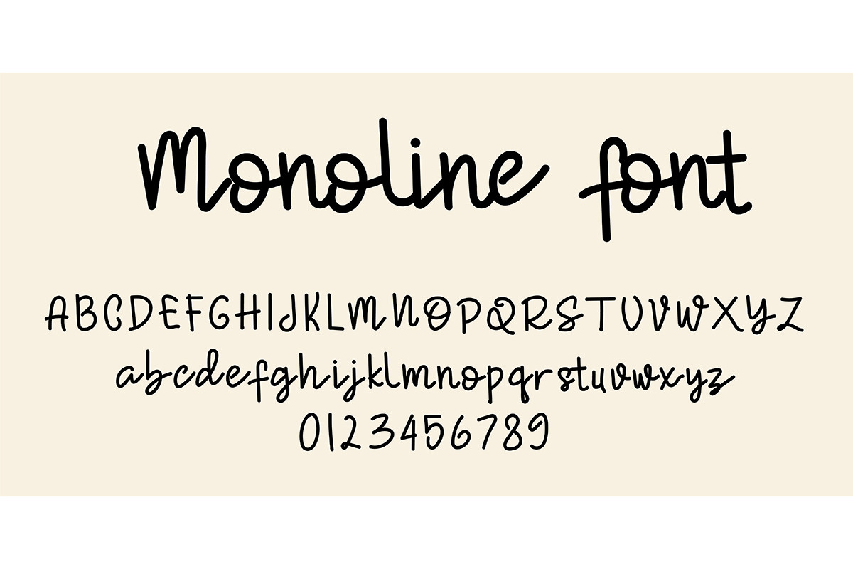 Monoline Script Font Alphabet - best script font for Cricut